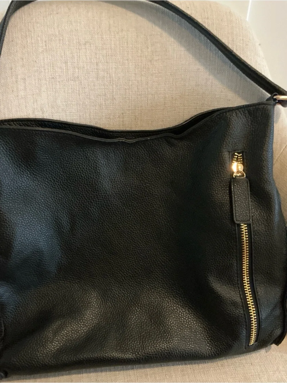 Tote le monde florence slouch hobo bag black pebbled leather
